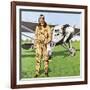 Charles Lindbergh and the Plane in Whch He Flew across the Atlantic, Solo.-John Keay-Framed Giclee Print