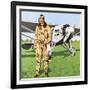 Charles Lindbergh and the Plane in Whch He Flew across the Atlantic, Solo.-John Keay-Framed Giclee Print
