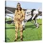 Charles Lindbergh and the Plane in Whch He Flew across the Atlantic, Solo.-John Keay-Stretched Canvas