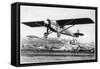 Charles Lindbergh in the "Spirit of St. Louis" Sets off from New York-null-Framed Stretched Canvas