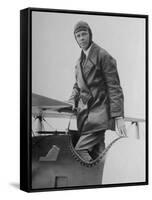 Charles Lindbergh Make His Departure Back to Paris Following His Flight to Croydon Airport-null-Framed Stretched Canvas