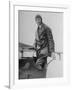 Charles Lindbergh Make His Departure Back to Paris Following His Flight to Croydon Airport-null-Framed Premium Photographic Print