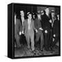 Charles 'Lucky' Luciano (In Center with Head Down) Leaving New York Supreme Court, 1936-null-Framed Stretched Canvas