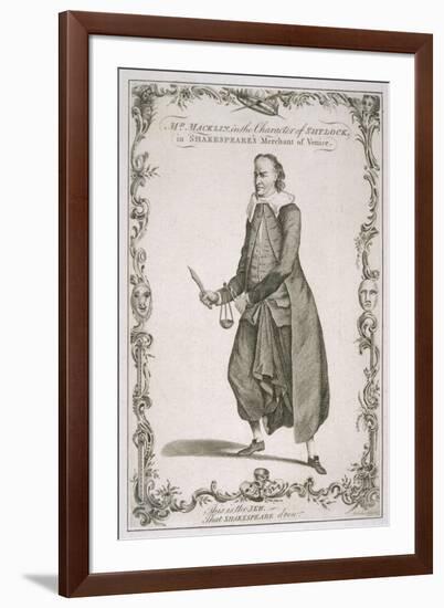 Charles Macklin Actor in the Role of Shylock in the Merchant of Venice-J. Lodge-Framed Premium Giclee Print