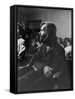 Charles Manson in Court Facing Murder Charges in Brutal Deaths of Actress Sharon Tate and Others-Vernon Merritt III-Framed Stretched Canvas