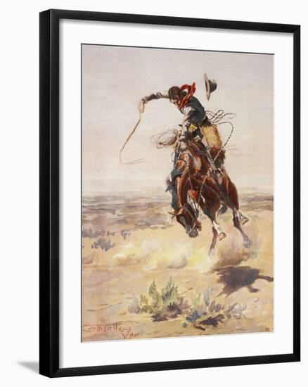 Charles Marion Russell - a Bad Hoss-Vintage Apple Collection-Framed Premium Giclee Print