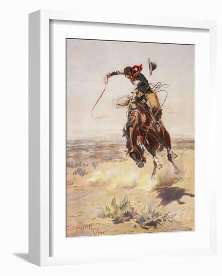 Charles Marion Russell - a Bad Hoss-Vintage Apple Collection-Framed Giclee Print