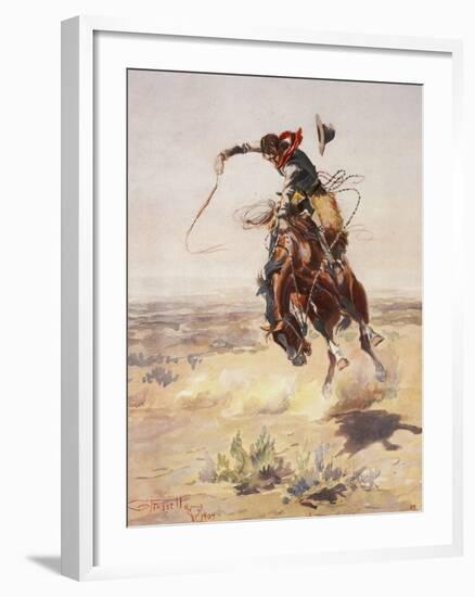 Charles Marion Russell - a Bad Hoss-Vintage Apple Collection-Framed Giclee Print