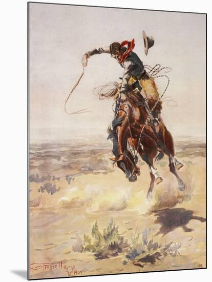 Charles Marion Russell - a Bad Hoss-Vintage Apple Collection-Mounted Giclee Print
