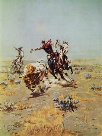 Cowboy Roping A Steer