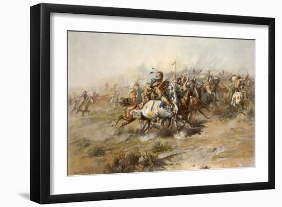 Charles Marion Russell - Custer Fight-Vintage Apple Collection-Framed Giclee Print