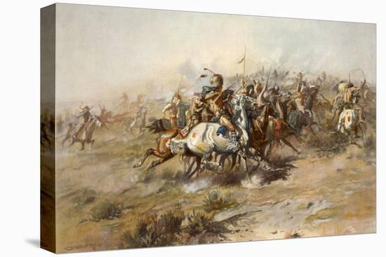 Charles Marion Russell - Custer Fight-Vintage Apple Collection-Stretched Canvas