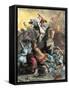 Charles Martel (690-741) Leading the Francs to the Battle against the Arab Invasion in Tours (Franc-null-Framed Stretched Canvas