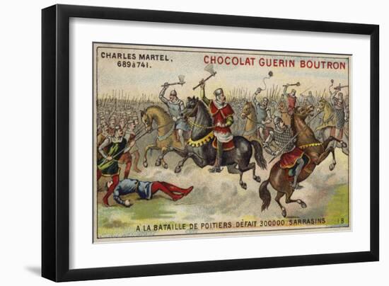 Charles Martel Defeating an Army of 300,000 Saracens at the Battle of Poitiers, 732-null-Framed Giclee Print