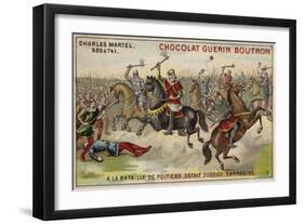 Charles Martel Defeating an Army of 300,000 Saracens at the Battle of Poitiers, 732-null-Framed Giclee Print