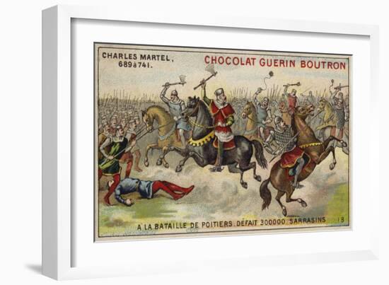 Charles Martel Defeating an Army of 300,000 Saracens at the Battle of Poitiers, 732-null-Framed Giclee Print