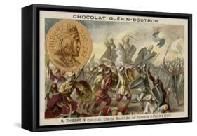 Charles Martel Defeating the Moors at the Battle of Poitiers, 732-null-Framed Stretched Canvas