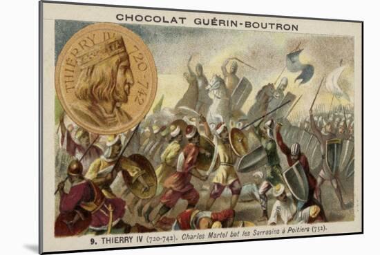 Charles Martel Defeating the Moors at the Battle of Poitiers, 732-null-Mounted Giclee Print