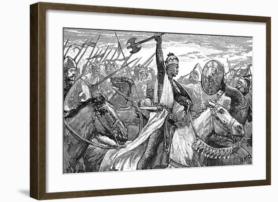 Charles Martel, King of the Franks, at the Battle of Poitiers, 732-null-Framed Giclee Print