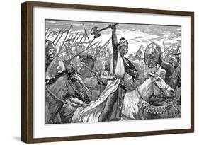 Charles Martel, King of the Franks, at the Battle of Poitiers, 732-null-Framed Giclee Print