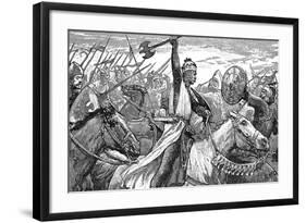 Charles Martel, King of the Franks, at the Battle of Poitiers, 732-null-Framed Giclee Print