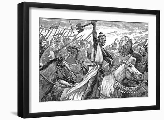 Charles Martel, King of the Franks, at the Battle of Poitiers, 732-null-Framed Giclee Print