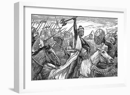 Charles Martel, King of the Franks, at the Battle of Poitiers, 732-null-Framed Giclee Print