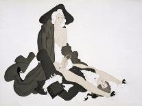 Tied Up Pierrot Character Ejaculates over a Woman's Exposed Genitals, C.1928 (Coloured Etching)-Charles Martin-Giclee Print