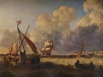 Fishing Boats off the Dutch Coast, 1823-Charles Martin Powell-Framed Stretched Canvas