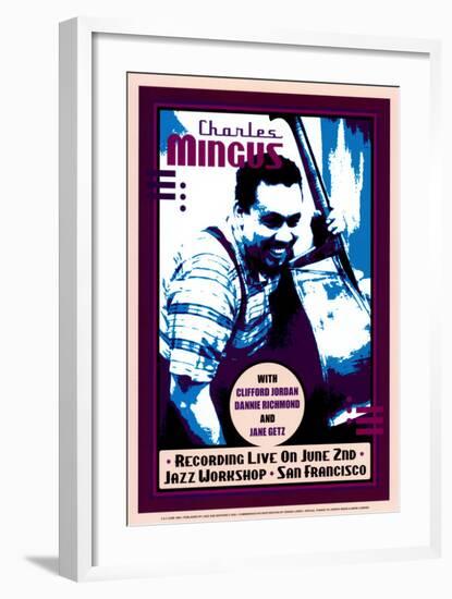 Charles Mingus Recording Live at the Jazz Workshop, San Francisco-Dennis Loren-Framed Art Print