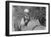 Charles Mortimer behind the wheel of a MG KN Special, c1930s-Bill Brunell-Framed Photographic Print