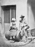 Italian Street Musicians at Entrance to 21 Quai De Bourbon, C.1854-Charles Nègre-Laminated Photographic Print