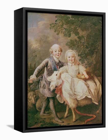 Charles of France (1757-1836) Count of Artois and His Sister, Clothide (1759-1802) 1763-64-Francois-Hubert Drouais-Framed Stretched Canvas