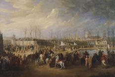 Arrivée de l'ambassade turque conduite par Mehemet Effendi aux jardins Tuileries, 21 mars 1721-Charles Parrocel-Framed Giclee Print