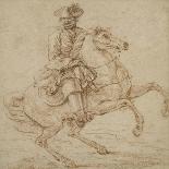Cavalier sur un cheval piaffant ou caracolant-Charles Parrocel-Giclee Print