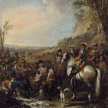 Arrivée de l'ambassade turque conduite par Mehemet Effendi aux jardins Tuileries, 21 mars 1721-Charles Parrocel-Stretched Canvas