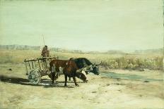 An Ox Cart in New Mexico-Charles Partridge Adams-Framed Stretched Canvas