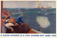 A Good Dinner Is a Fish Dinner - Eat More Fish, from the Series 'Caught by British Fishermen'-Charles Pears-Framed Giclee Print