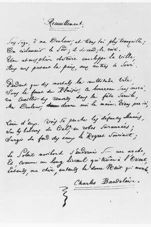 "Recueillement," Signed Sonnet, 1861
