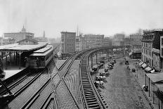 Elevated Train Station in New York-Charles Pollock-Mounted Photographic Print