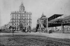 Elevated Train Station in New York-Charles Pollock-Mounted Photographic Print