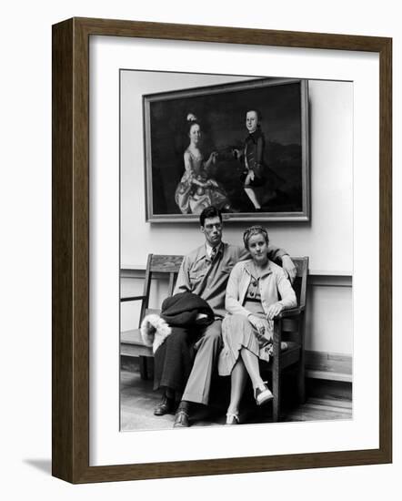 Charles Pope, Track Star and Student Council President Sitting with Katherine Winne-Alfred Eisenstaedt-Framed Photographic Print