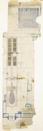 Design for a Wardrobe, Shown in Elevation, with Half-Full Size Details of Decorative Panel, 1904