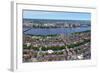 Charles River Aerial View Panorama with Boston Midtown City Skyline and Cambridge District.-Songquan Deng-Framed Photographic Print