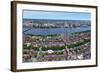 Charles River Aerial View Panorama with Boston Midtown City Skyline and Cambridge District.-Songquan Deng-Framed Photographic Print