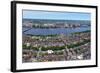 Charles River Aerial View Panorama with Boston Midtown City Skyline and Cambridge District.-Songquan Deng-Framed Photographic Print