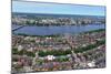 Charles River Aerial View Panorama with Boston Midtown City Skyline and Cambridge District.-Songquan Deng-Mounted Photographic Print