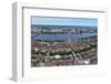 Charles River Aerial View Panorama with Boston Midtown City Skyline and Cambridge District.-Songquan Deng-Framed Photographic Print