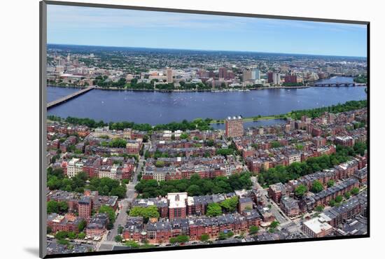 Charles River Aerial View Panorama with Boston Midtown City Skyline and Cambridge District.-Songquan Deng-Mounted Photographic Print