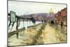 Charles River and Beacon Hill-Childe Hassam-Mounted Art Print